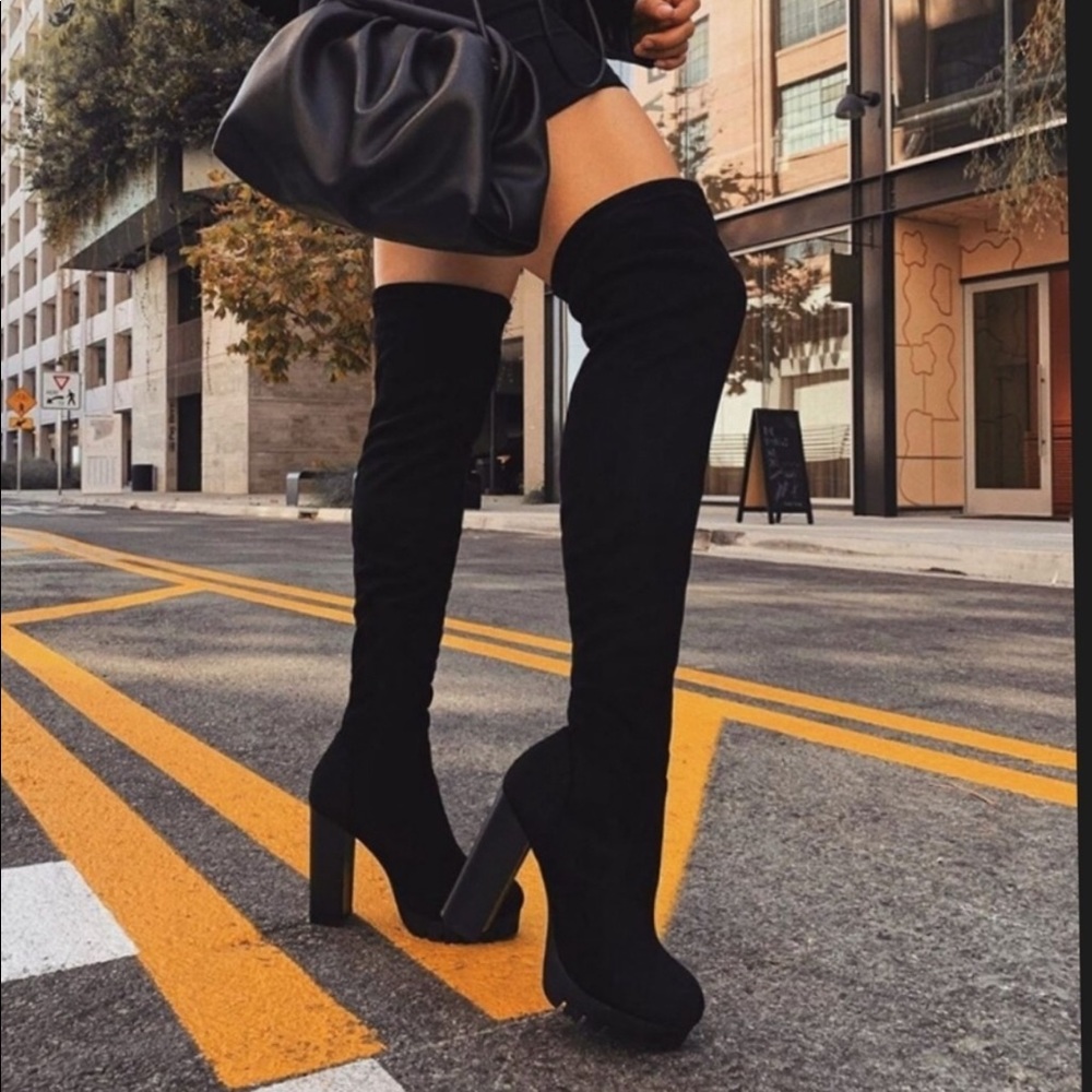 Lug Bottom Thigh High Boot